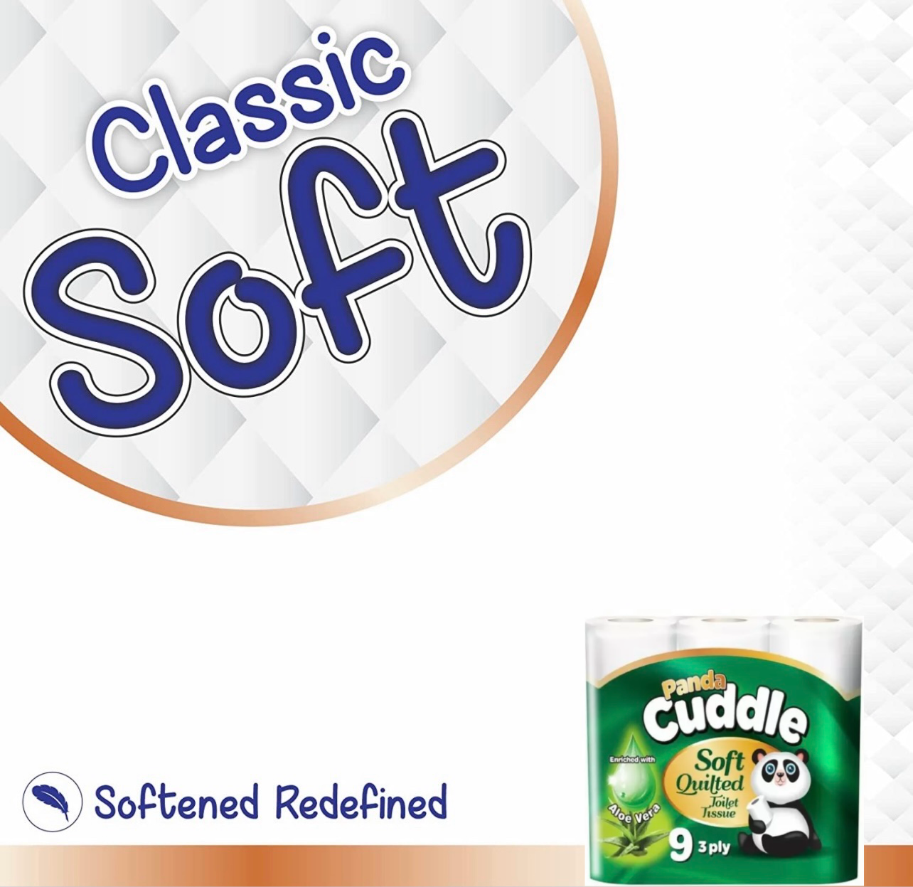 45 Panda Cuddle Soft Quilted 3 Ply Aloe Vera Scented Toilet Tissue Paper